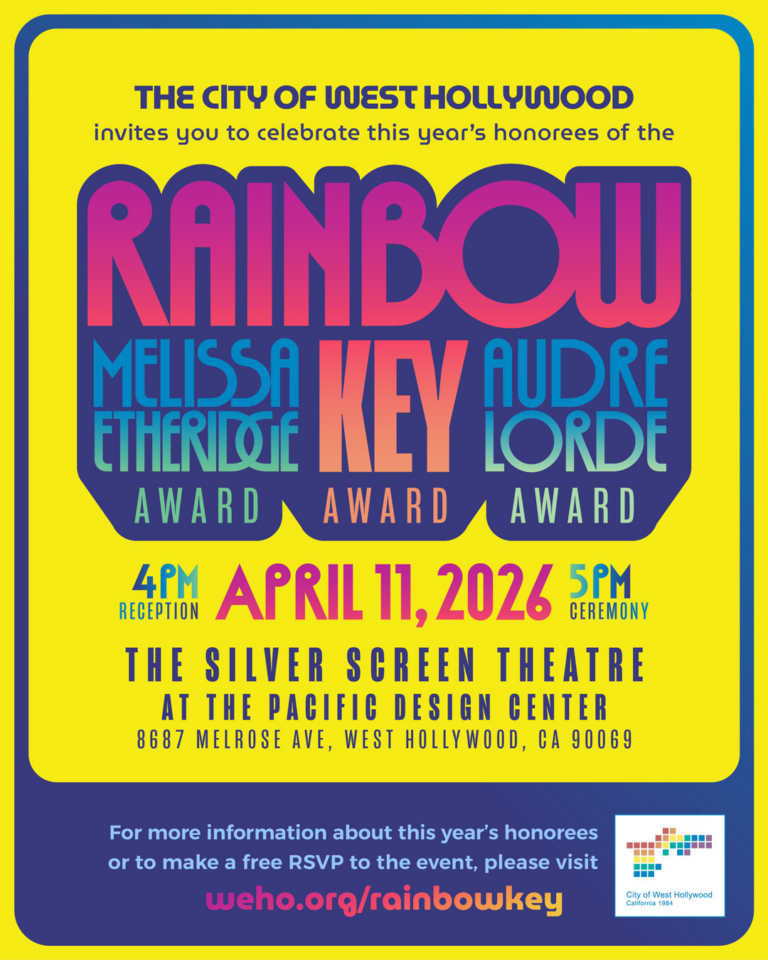 City of West Hollywood to Host Rainbow Key Awards to Honor 2025 Awardees | News