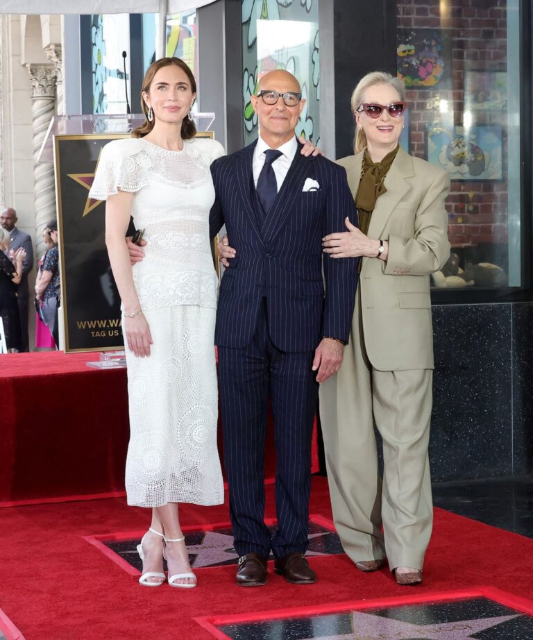 Emily Blunt and Stanley Tucci Honoured On Hollywood Walk Of Fame