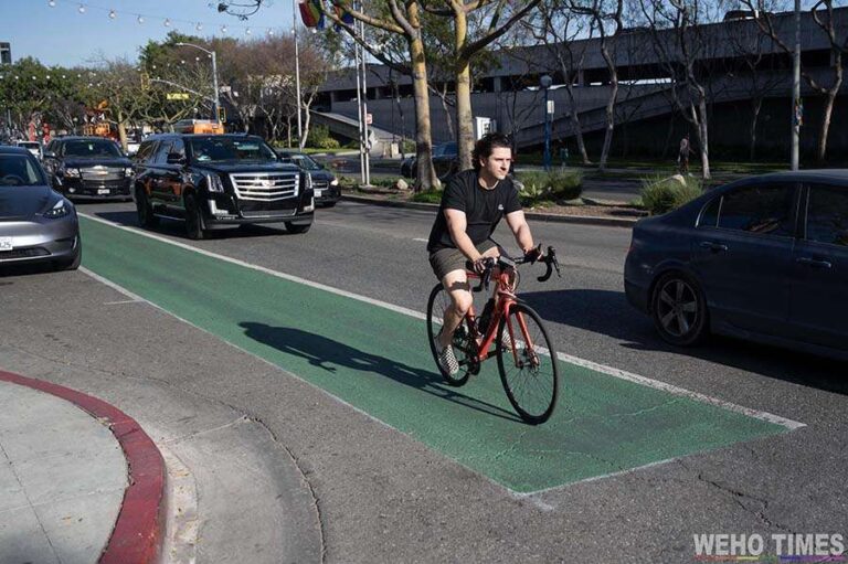 ‘Really Bad Green’ – Newly Painted Bike Lanes in West Hollywood Get Mixed Reviews